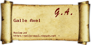Galle Axel névjegykártya